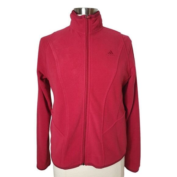Adidas Women's VTG Jacket 3-Stripes Full Zip ClimaWarm Fleece Jacket Medium - Picture 1 of 9